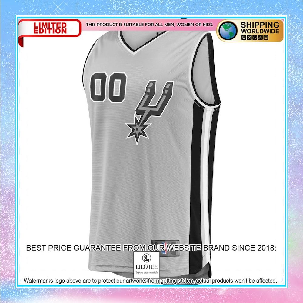 san antonio spurs youth custom silver basketball jersey 2 376