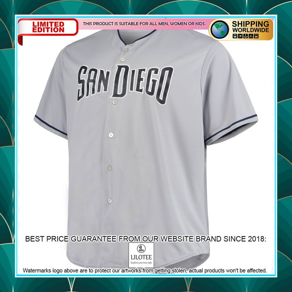 san diego padres majestic road official cool base gray baseball jersey 2 439