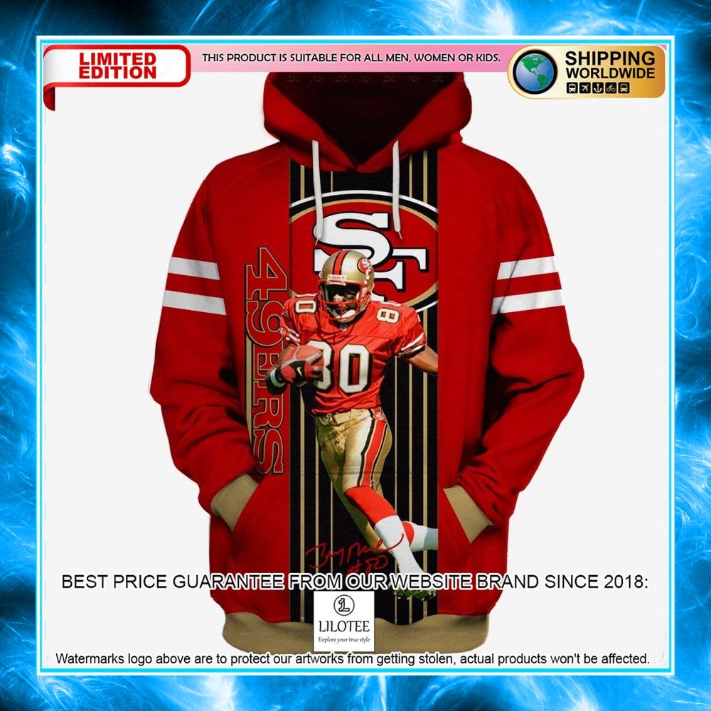san francisco 49ers jerry rice 80 3d shirt hoodie 1 420