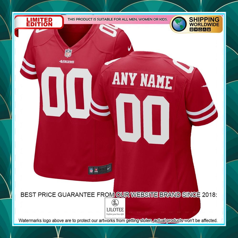 san francisco 49ers womens custom scarlet football jersey 1 106