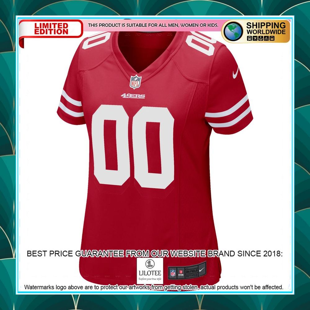 san francisco 49ers womens custom scarlet football jersey 2 740