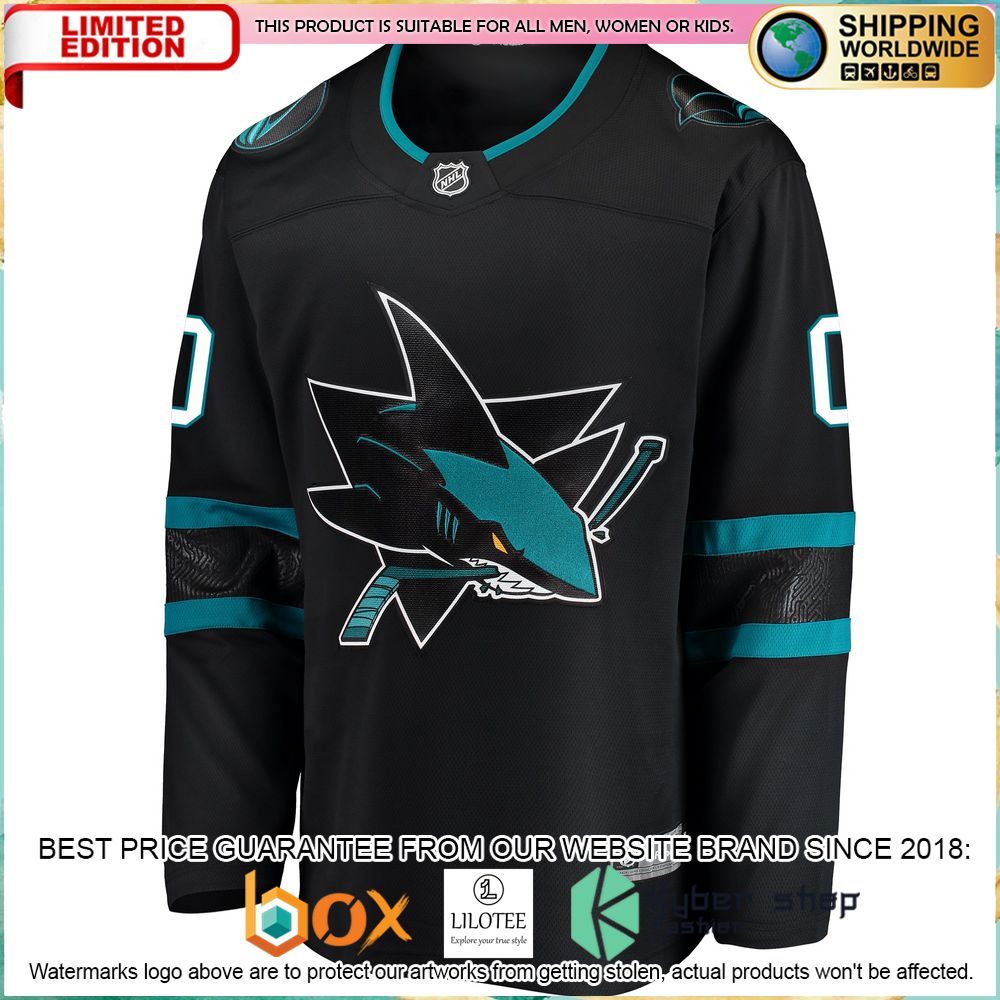san jose sharks alternate breakaway custom black hockey jersey 2 553
