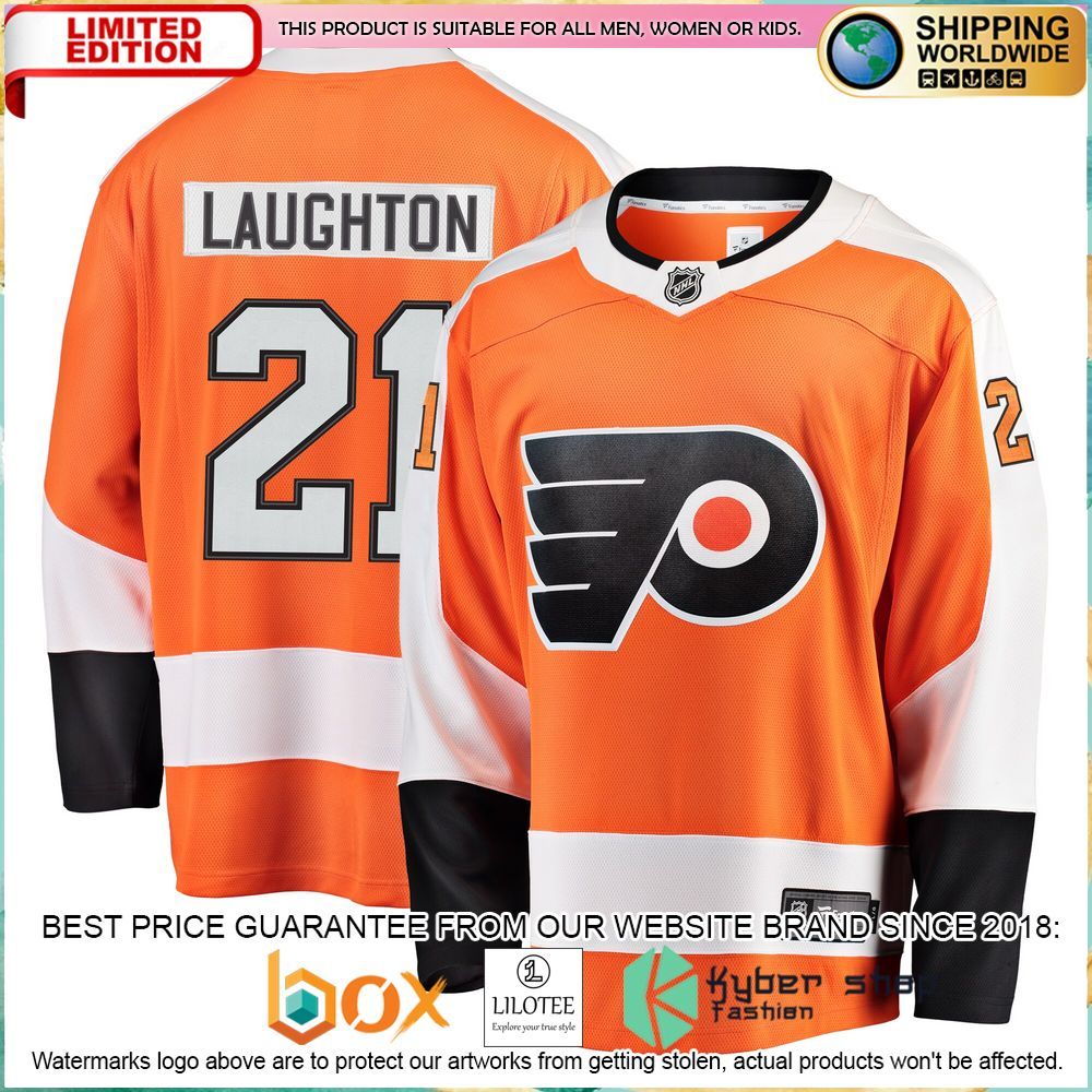 scott laughton philadelphia flyers orange hockey jersey 1 117