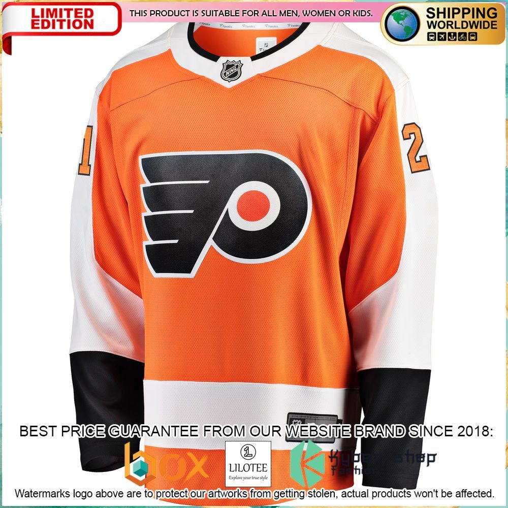scott laughton philadelphia flyers orange hockey jersey 2 356