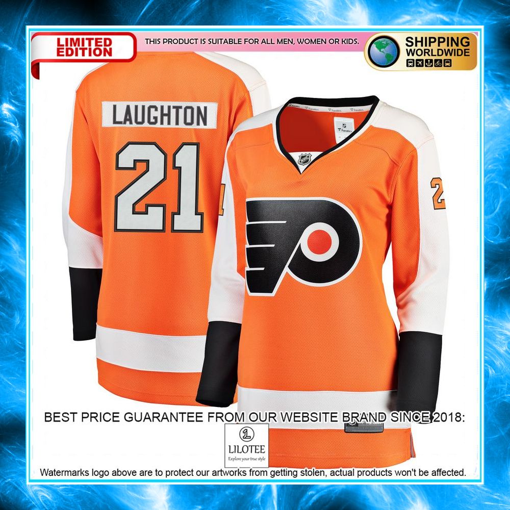 scott laughton philadelphia flyers womens orange hockey jersey 1 631