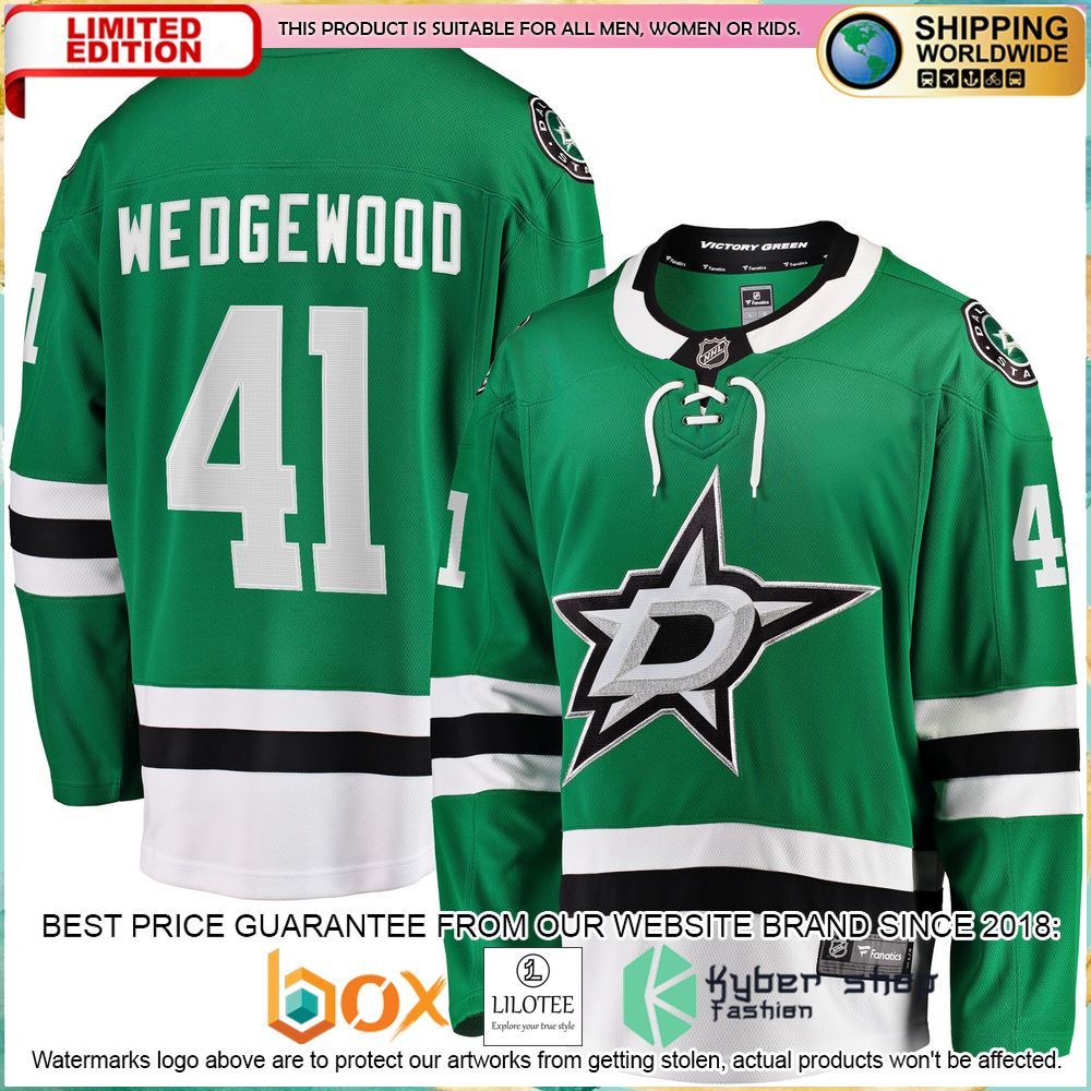 scott wedgewood dallas stars kelly green hockey jersey 1 562