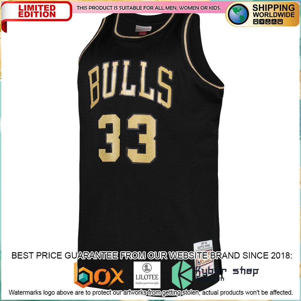 scottie pippen chicago bulls mitchell ness big tall 1997 98 black basketball jersey 2 756