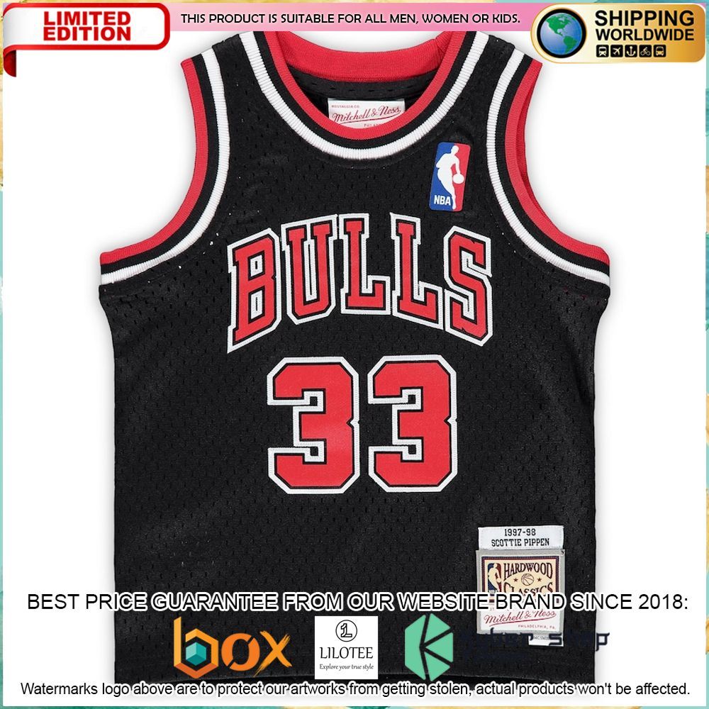 scottie pippen chicago bulls mitchell ness infant retired black basketball jersey 2 648