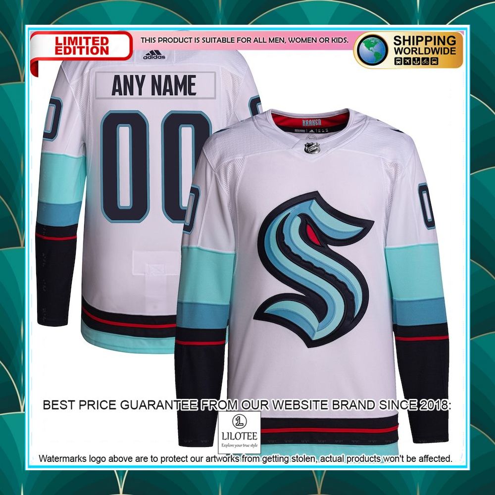 seattle kraken adidas away primegreen custom white hockey jersey 1 521