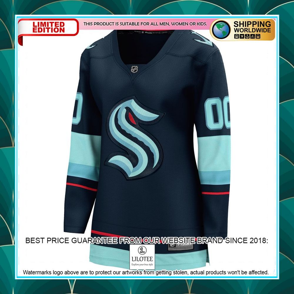 seattle kraken womens home custom navy hockey jersey 2 906