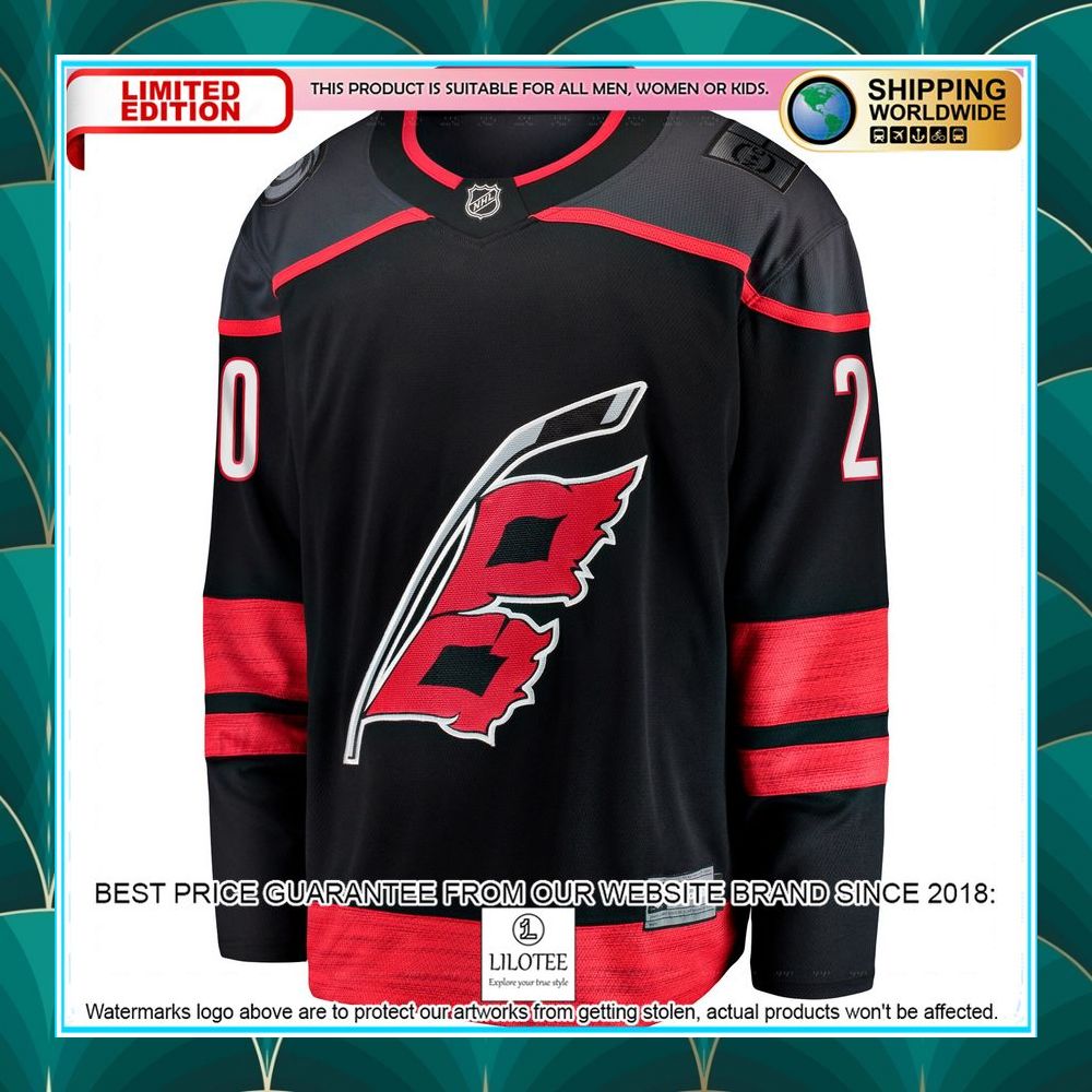 sebastian aho carolina hurricanes alternate premier black hockey jersey 2 457