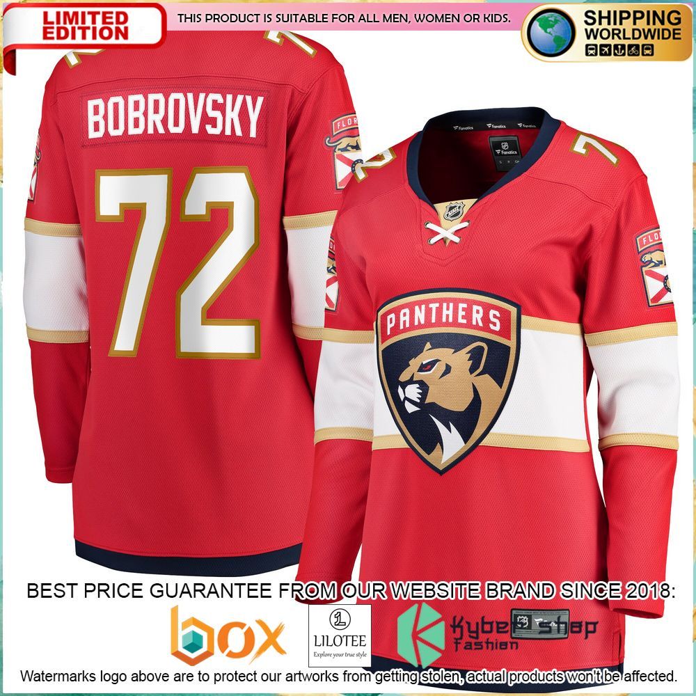 sergei bobrovsky florida panthers womens home breakaway red hockey jersey 1 503
