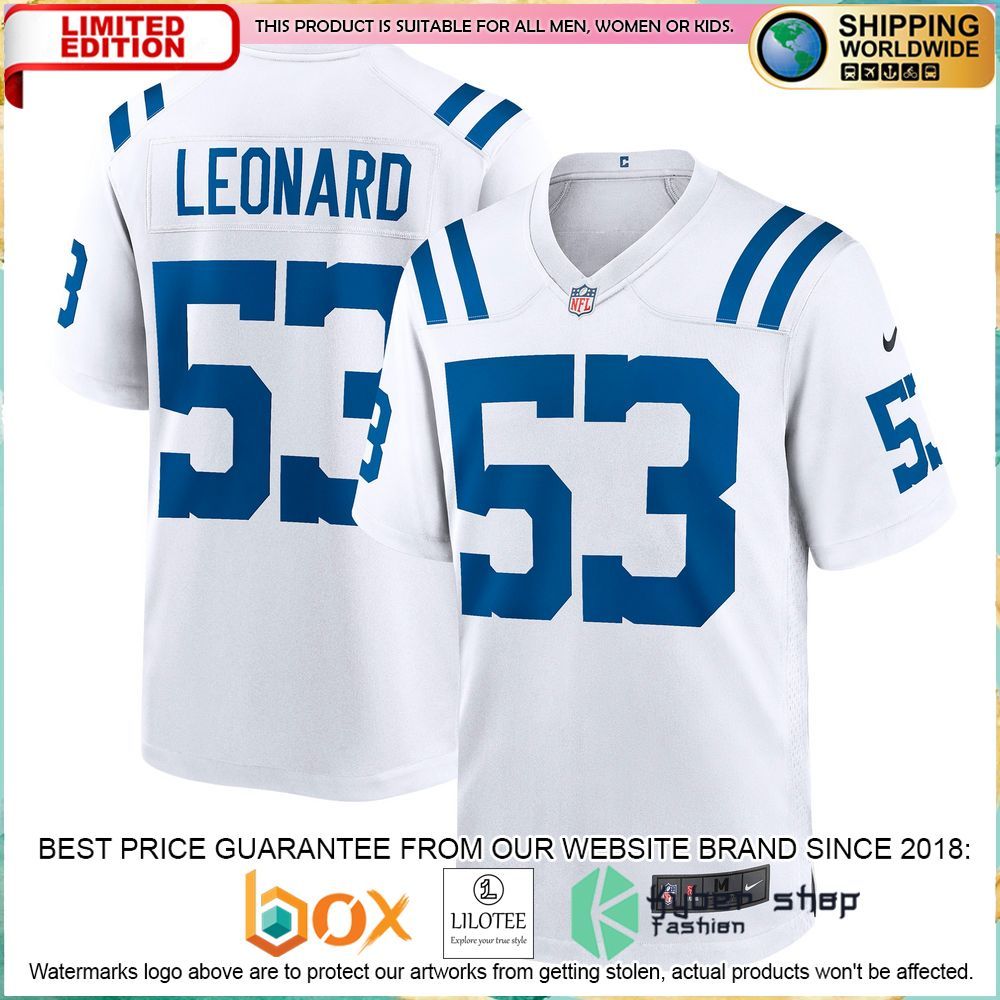 shaquille leonard indianapolis colts nike white football jersey 1 593
