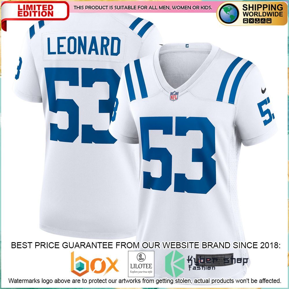 shaquille leonard indianapolis colts nike womens white football jersey 1 949