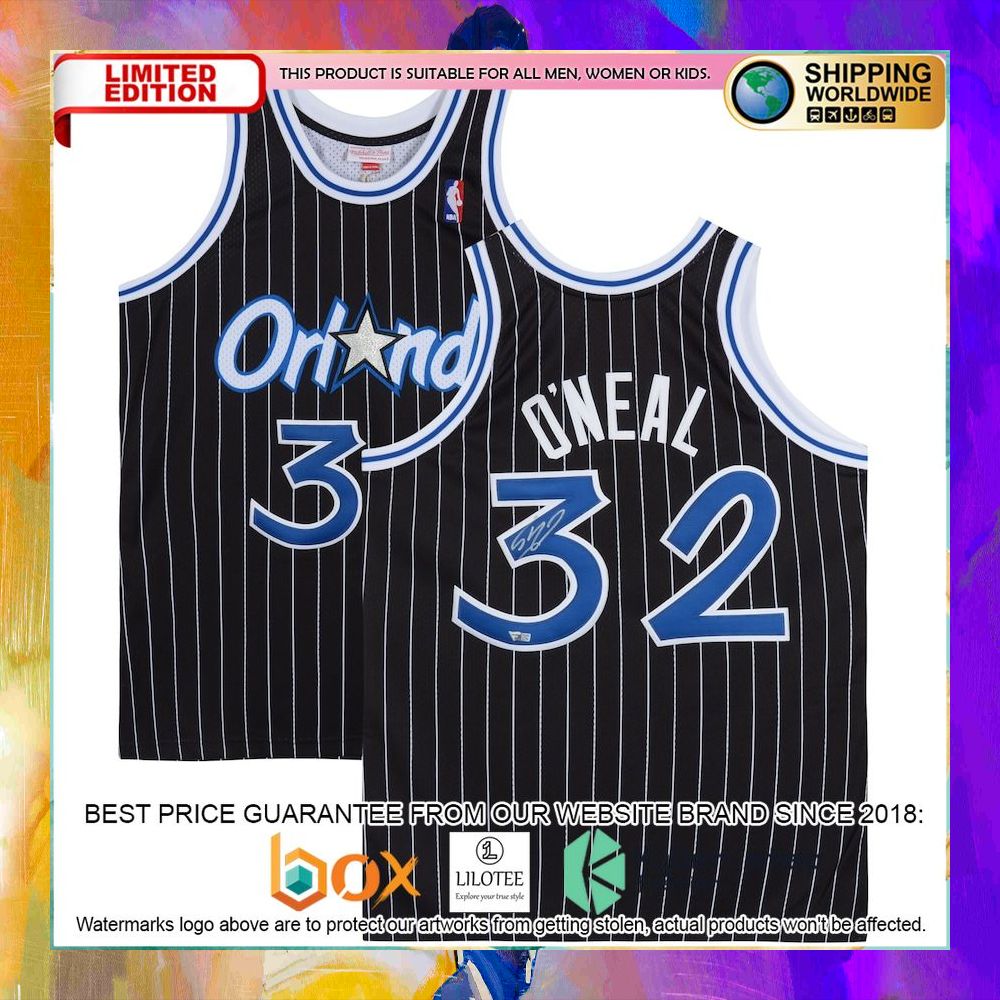 shaquille oneal orlando magic black mitchell ness basketball jersey 1 514