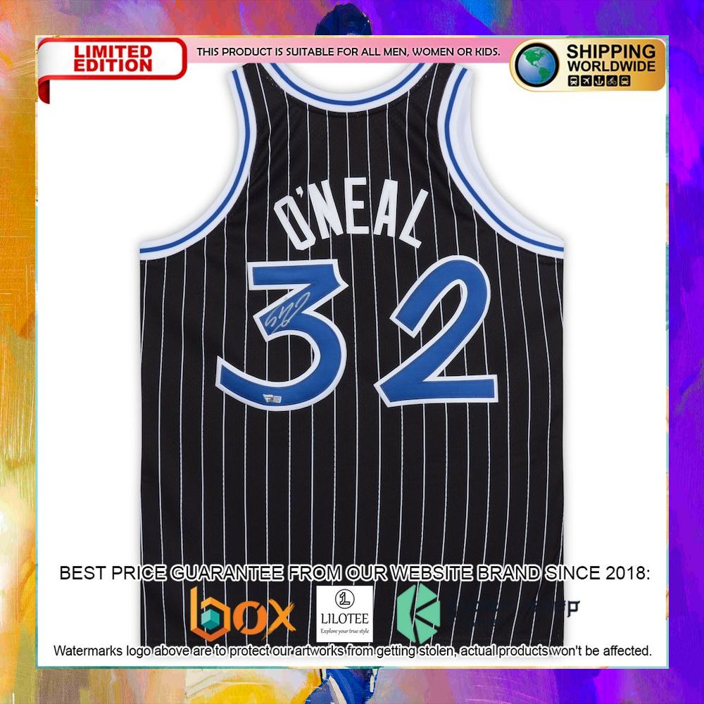 shaquille oneal orlando magic black mitchell ness basketball jersey 2 67