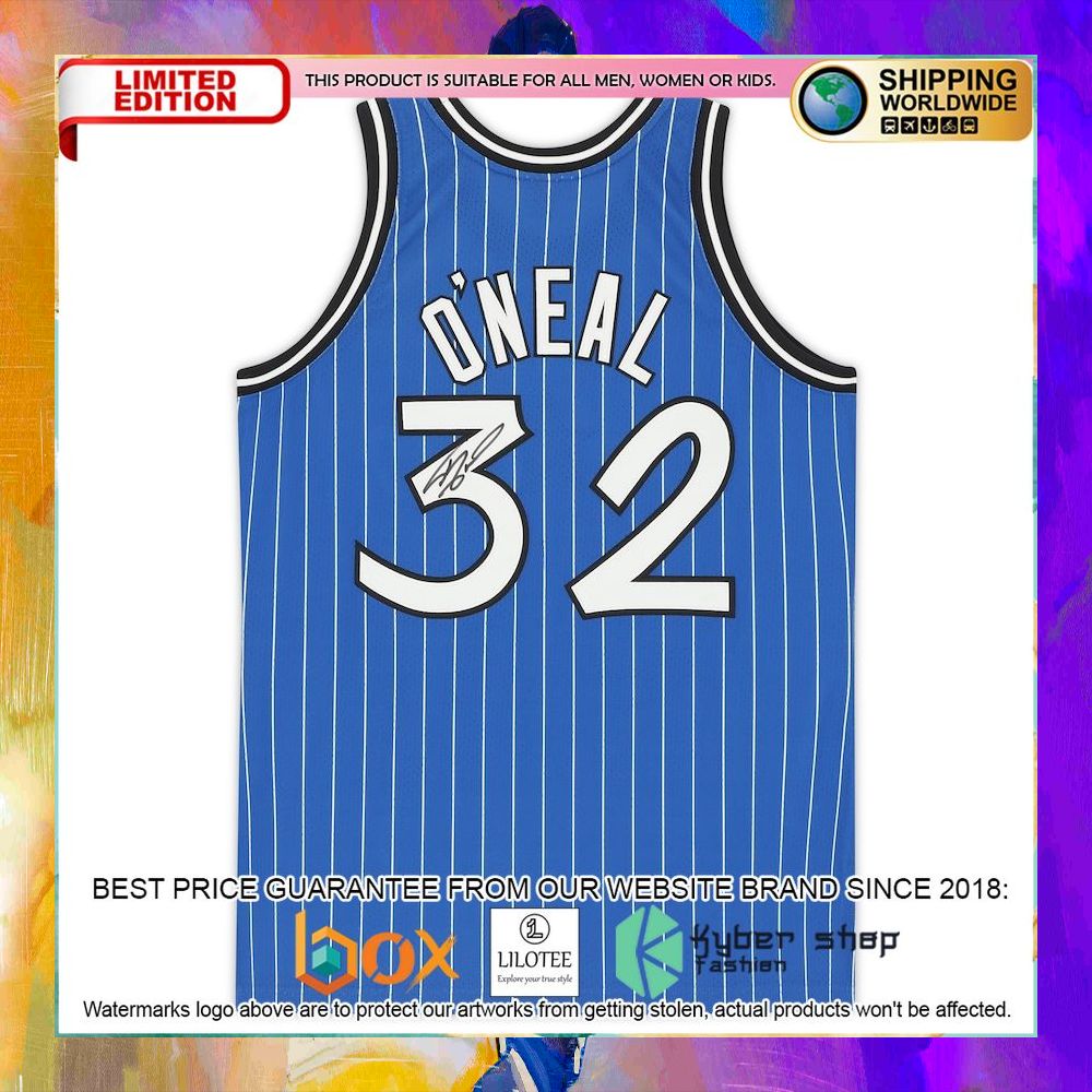 shaquille oneal orlando magic blue 1994 mitchell ness basketball jersey 2 205