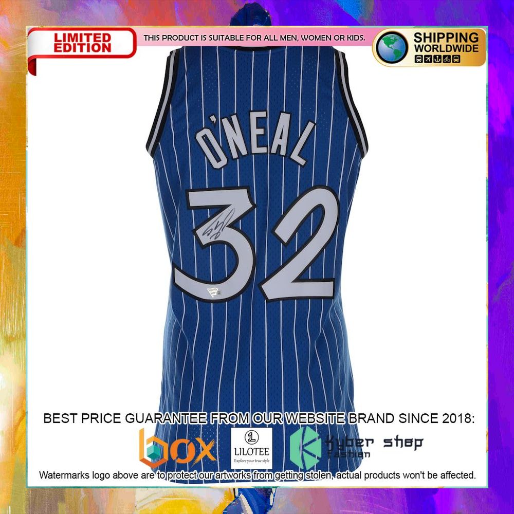 shaquille oneal orlando magic classic 1995 1996 blue basketball jersey 2 757