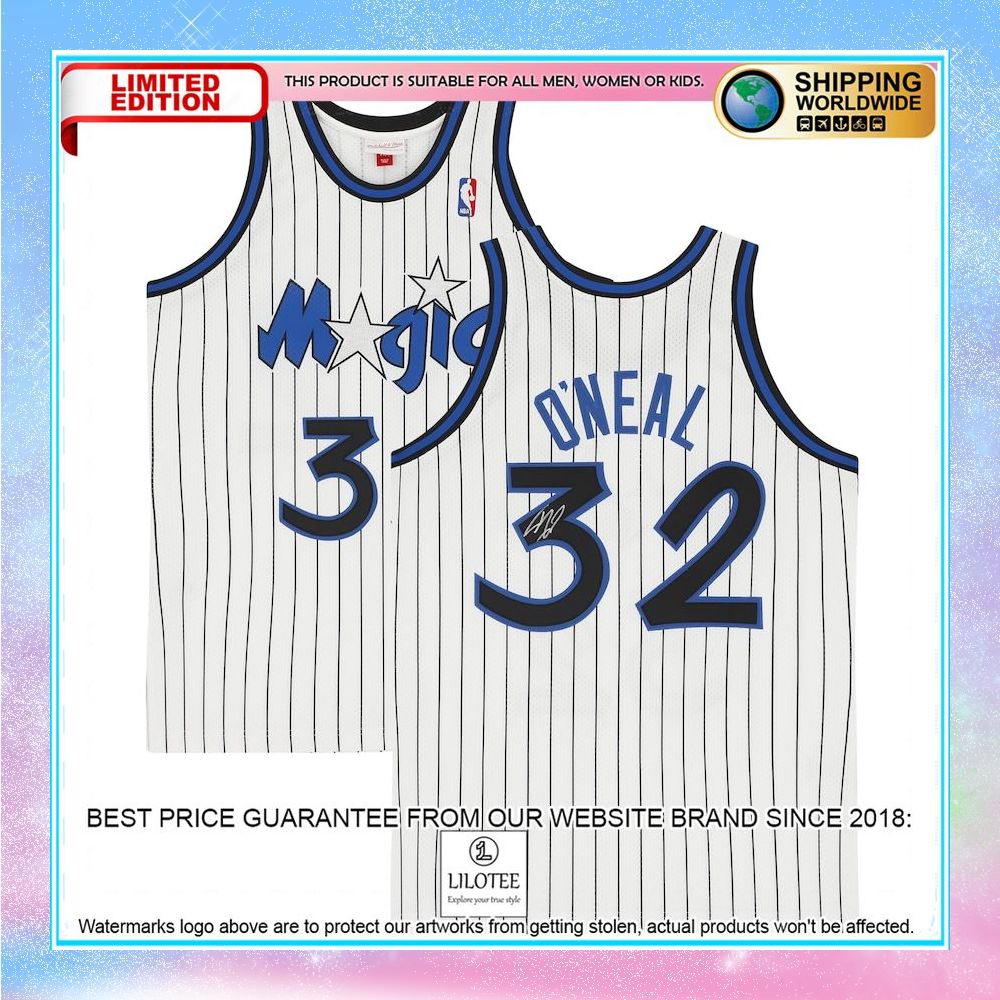 shaquille oneal orlando magic white 1993 mitchell ness basketball jersey 1 606