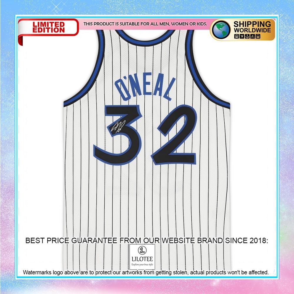 shaquille oneal orlando magic white 1993 mitchell ness basketball jersey 2 171