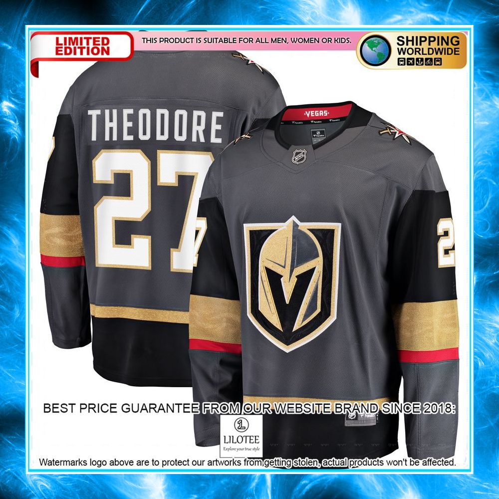 shea theodore vegas golden knights black hockey jersey 1 617