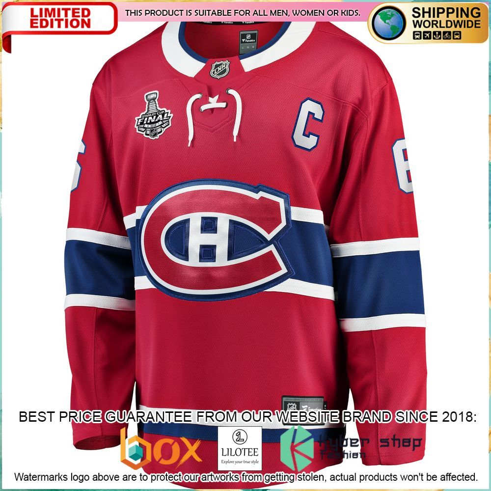 shea weber montreal canadiens home 2021 stanley cup final bound breakaway red hockey jersey 2 68