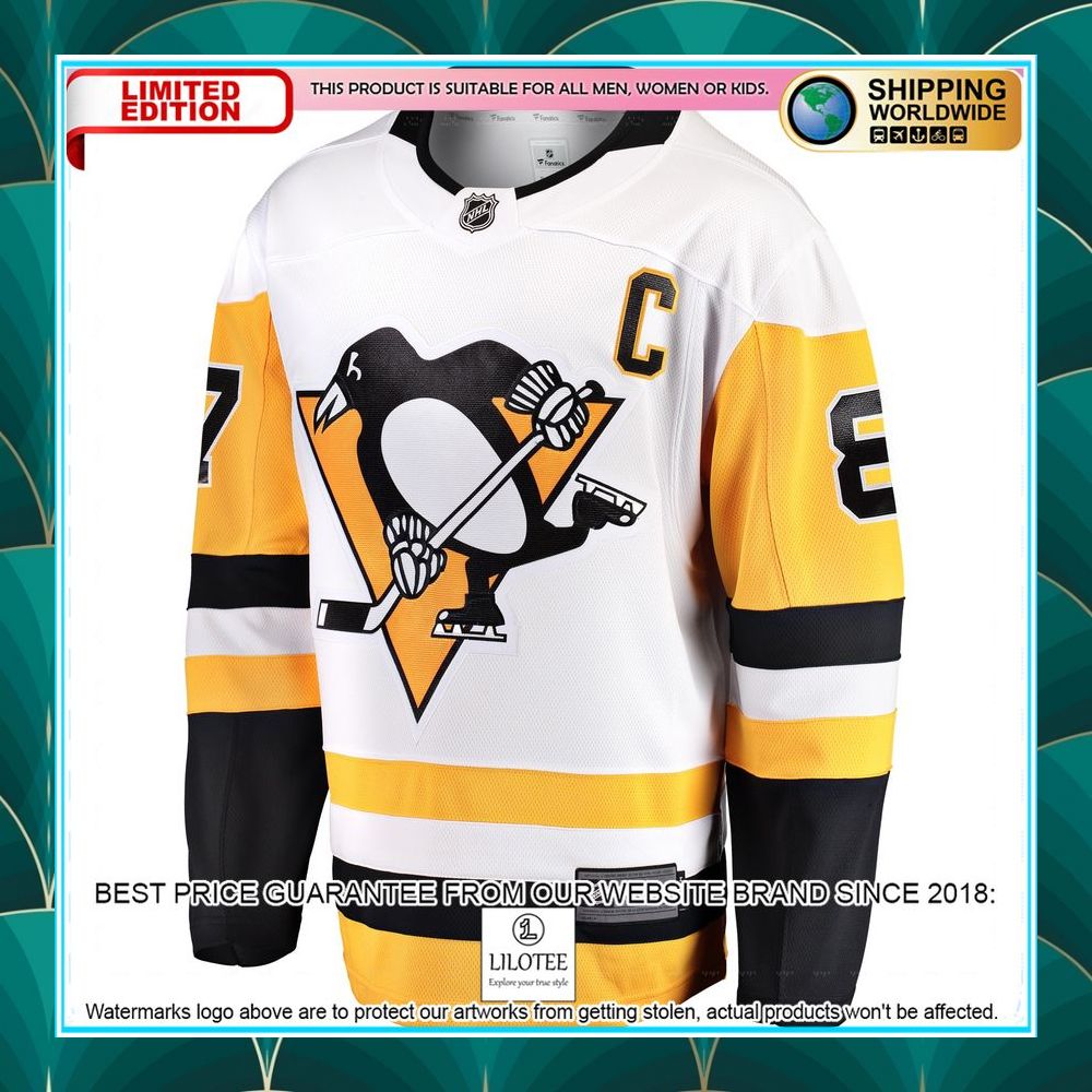 sidney crosby pittsburgh penguins captain away premier white hockey jersey 2 279