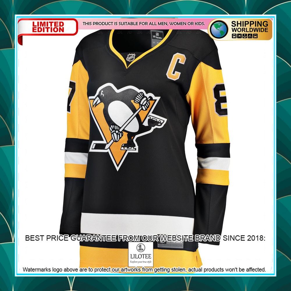 sidney crosby pittsburgh penguins womens home black hockey jersey 2 986