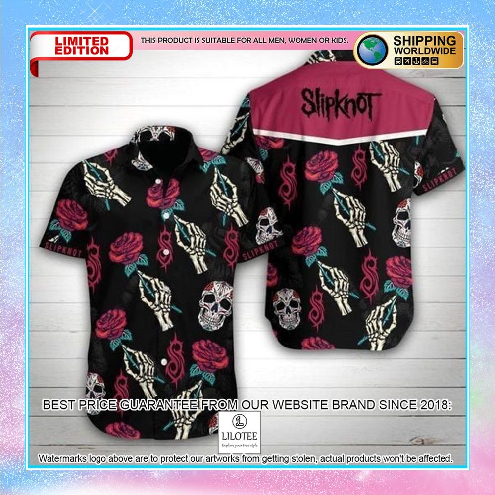 slipknot sugar skull hawaiian shirt 1 900