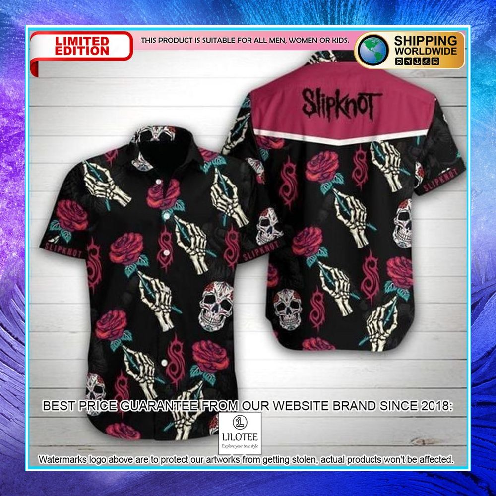 slipknot sugar skull hawaiian shirt 1 936