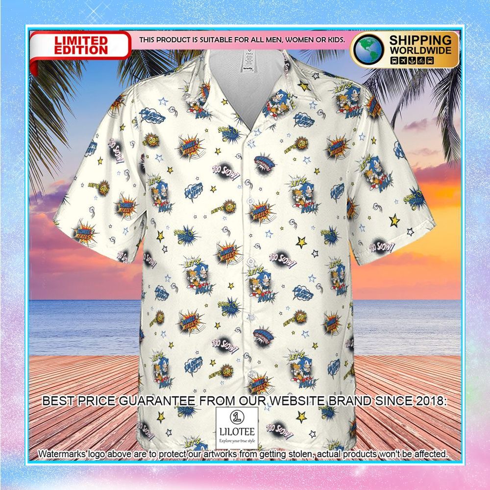 sonic the hedgehog pattern hawaiian shirt 2 614