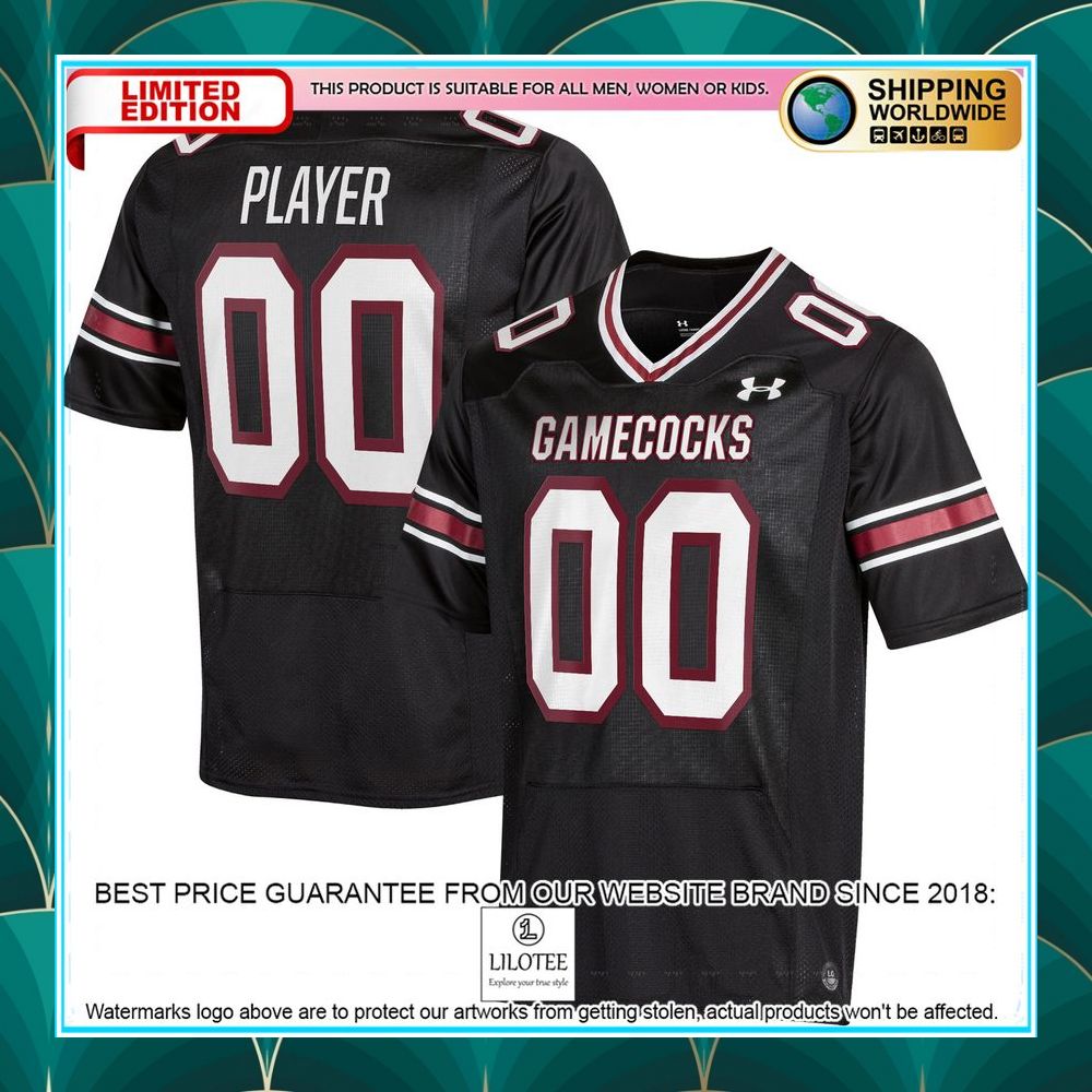 south carolina gamecocks under armour custom nil black football jersey 1 972
