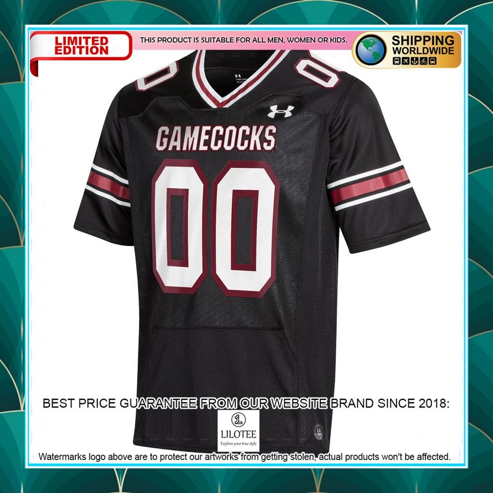 south carolina gamecocks under armour custom nil black football jersey 2 967