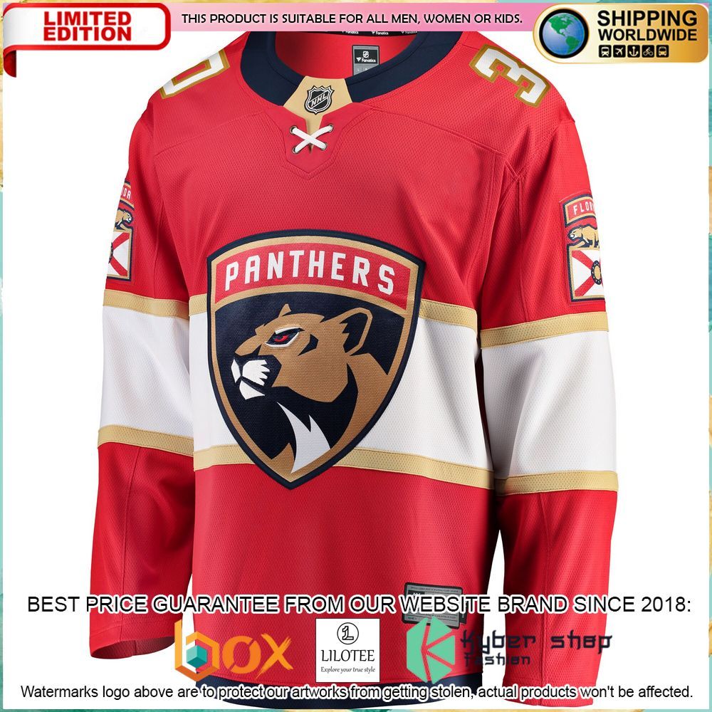 spencer knight florida panthers 2017 18 replica red hockey jersey 2 480