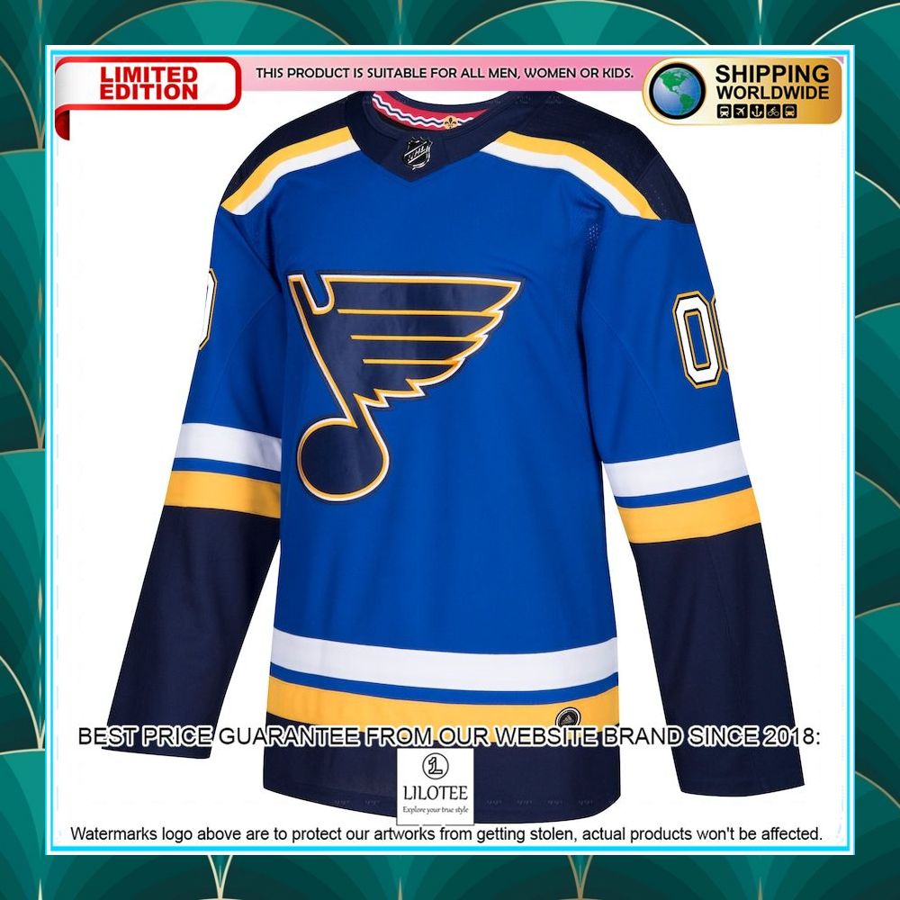st louis blues adidas custom blue hockey jersey 2 775