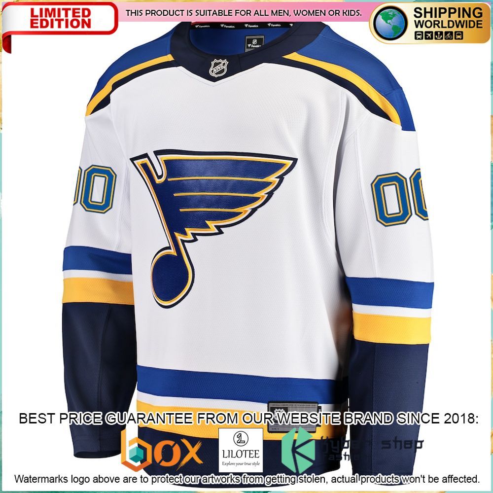 st louis blues fanatics branded away custom white hockey jersey 2 940