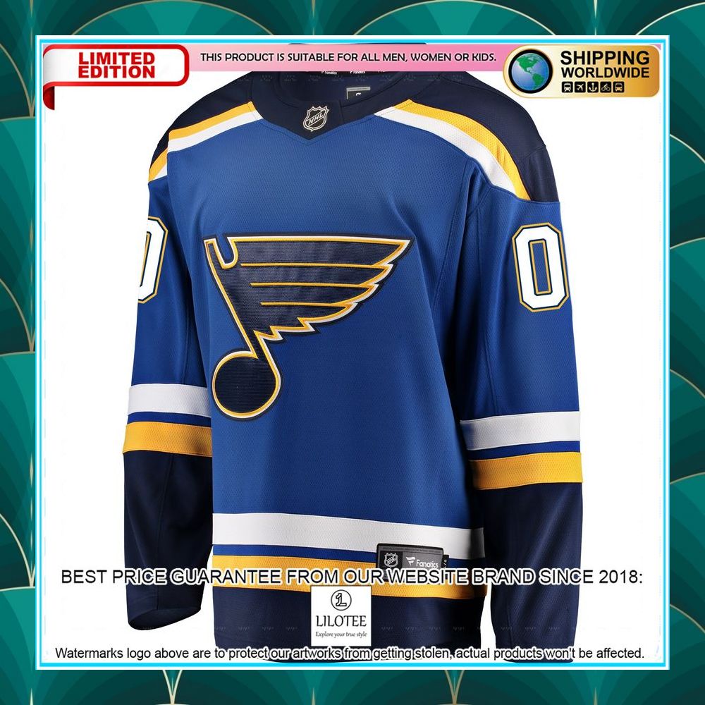 st louis blues home custom blue hockey jersey 2 721