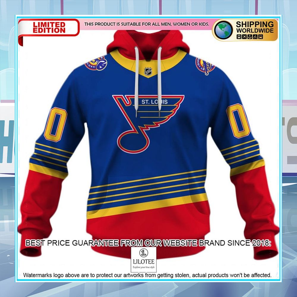 st louis blues throwback vintage nhl hockey away custom shirt hoodie 1 140