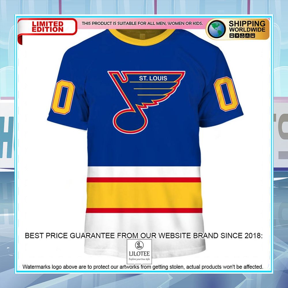 st louis blues throwback vintage nhl hockey home custom shirt hoodie 2 297
