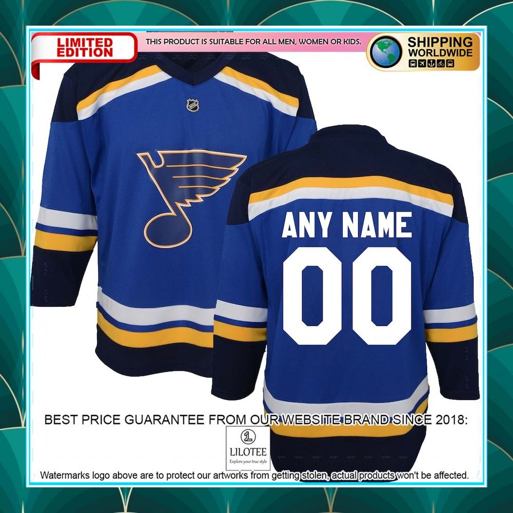 st louis blues toddler home custom navy hockey jersey 1 859