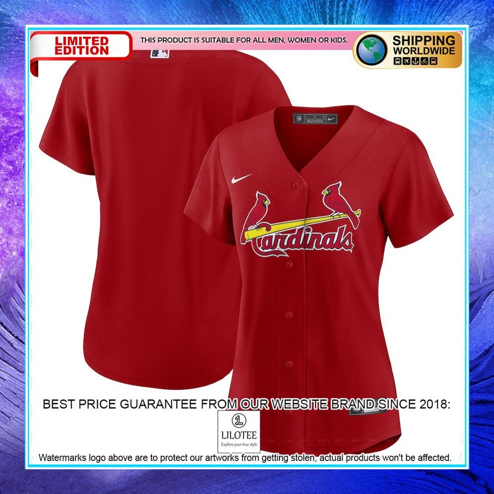st louis cardinals nike women alternate team red baseball jersey 1 71