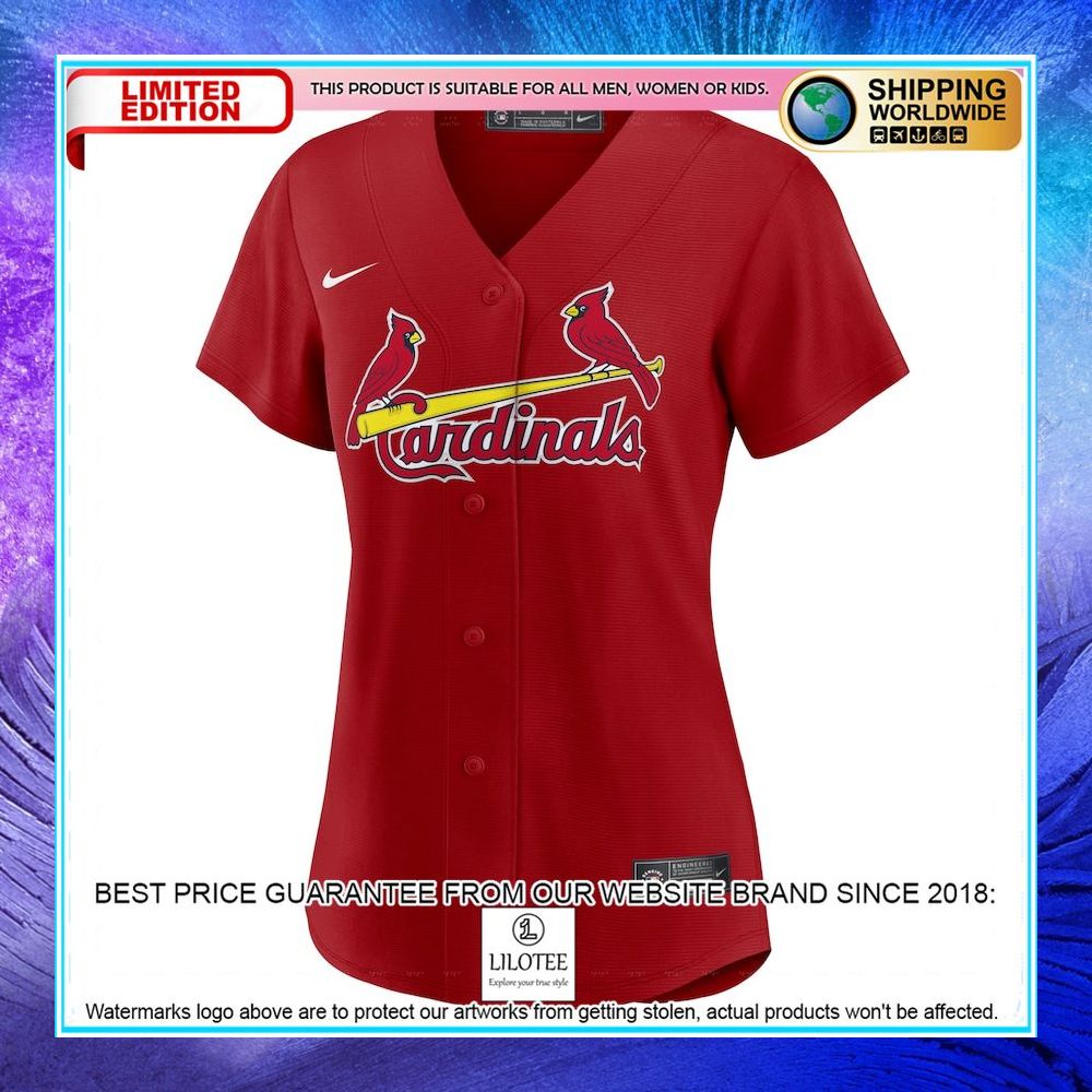 st louis cardinals nike women alternate team red baseball jersey 2 192
