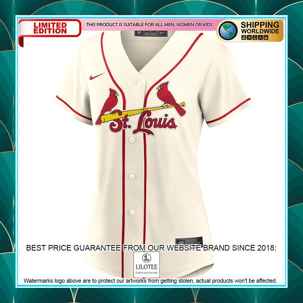 st louis cardinals nike womens alternate custom cream baseball jersey 2 683