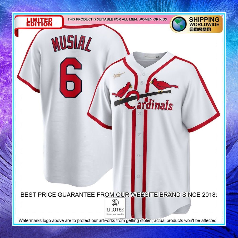 stan musial st louis cardinals nike home cooperstown collection player white baseball jersey 1 988