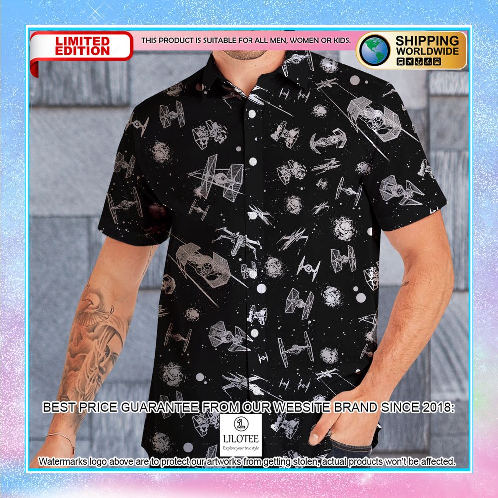 star wars spacecraft pattern hawaiian shirt 2 961