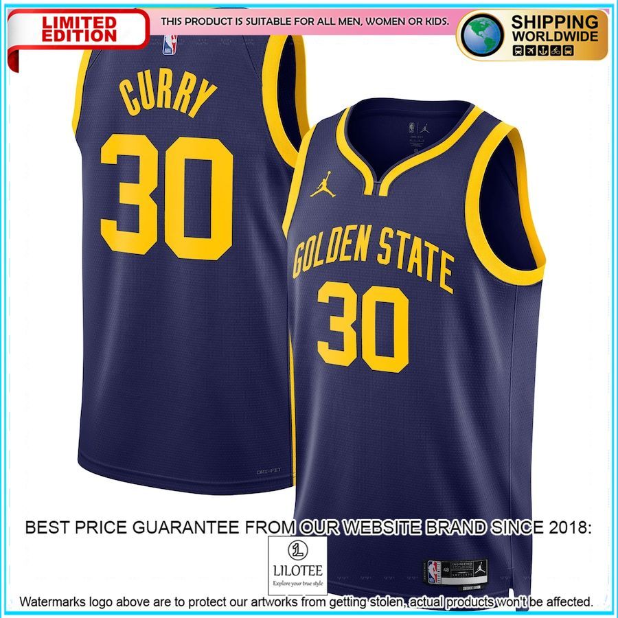 stephen curry golden state warriors jordan brand 2022 23 navy basketball jersey 1 612