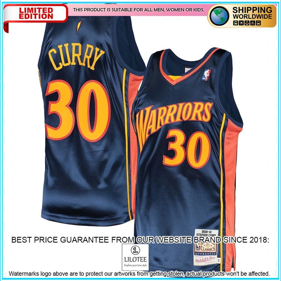 stephen curry golden state warriors mitchell ness 2009 hardwood classics authentic navy basketball jersey 1 887