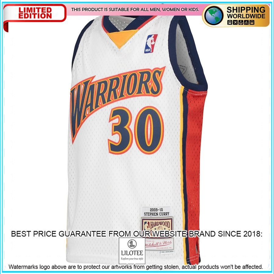 stephen curry golden state warriors mitchell ness youth 2009 10 hardwood classics white basketball jersey 2 249