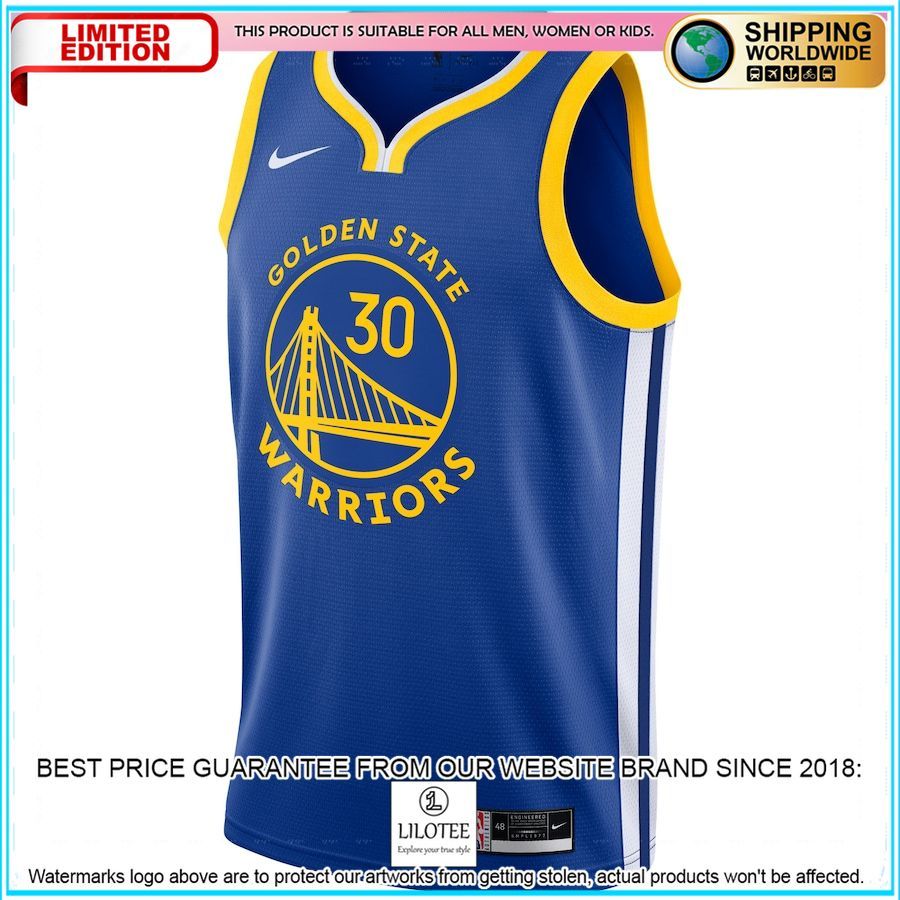 stephen curry golden state warriors nike 2020 21 royal basketball jersey 2 619