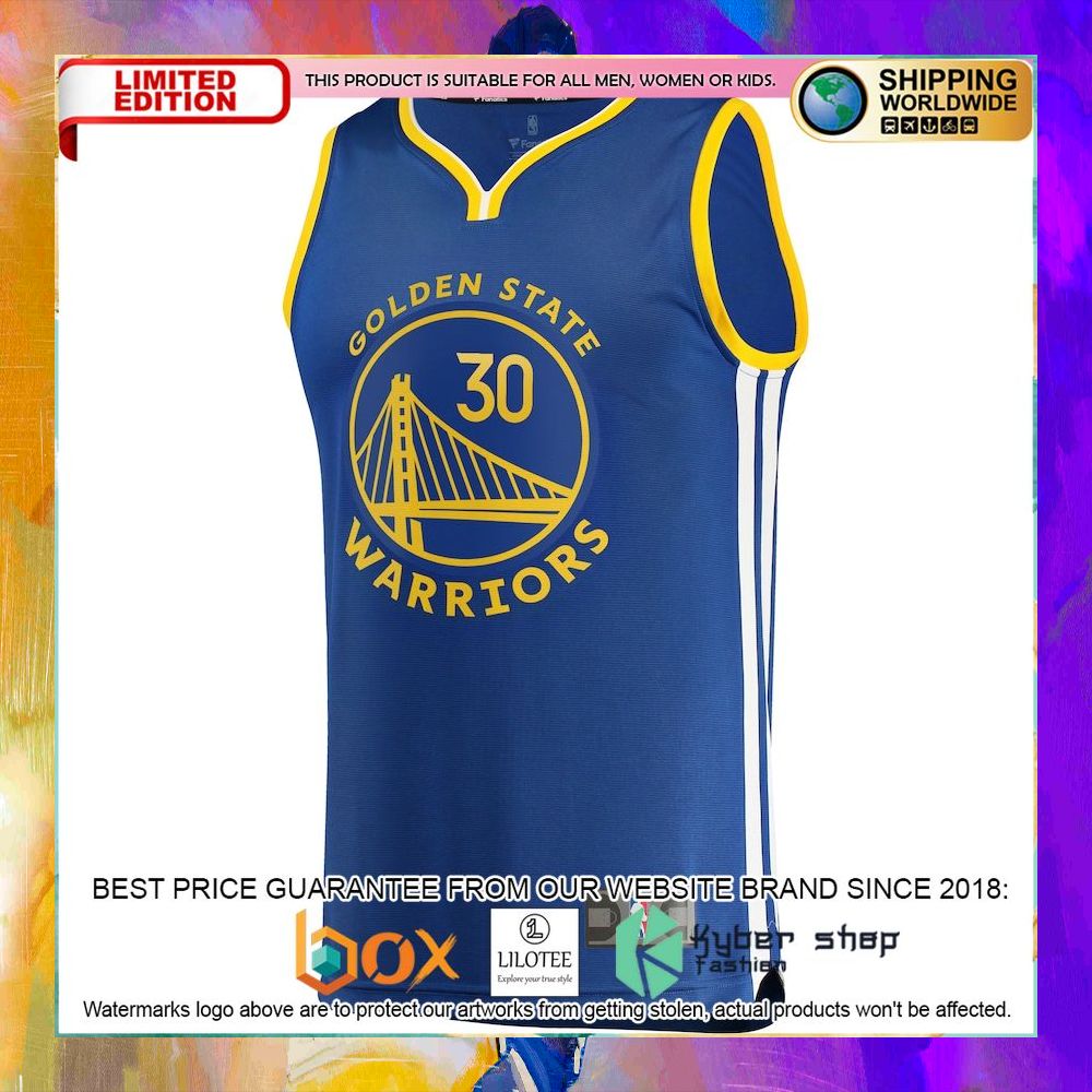 stephen curry golden state warriors royal basketball jersey 2 731